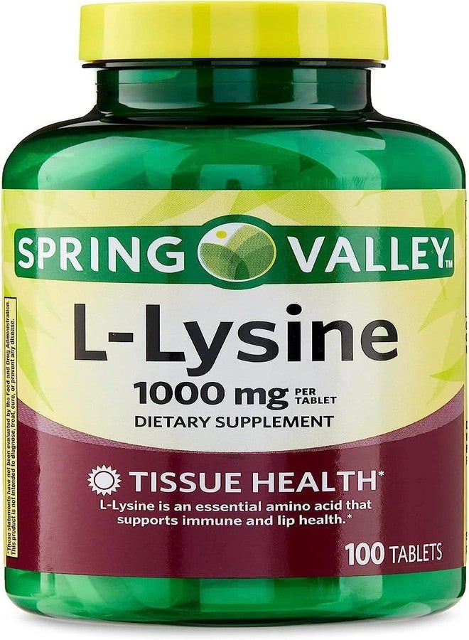 SPEC Lysine Amino Acid Supplements, 1 Tablet Per Serving,Spring Valley L-Lysine Supports a Healthy Immune System* 100 Count - Image 1